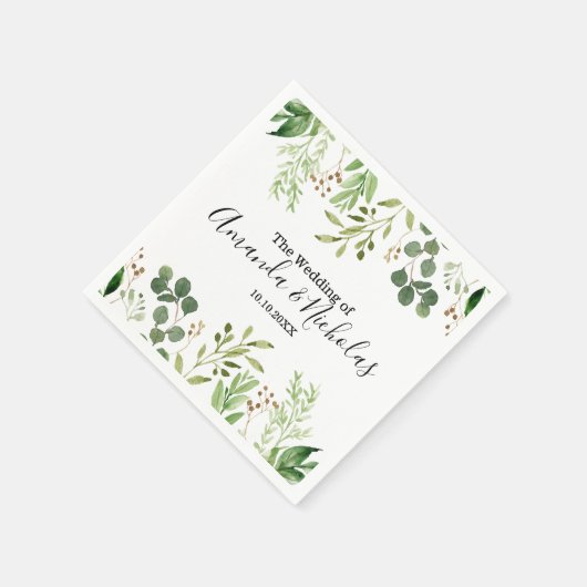 Summer Wild Meadow | groene bruiloft Servet (Hoek)