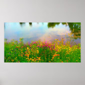 Summer Wildbloemen en Pond Poster (Voorkant)