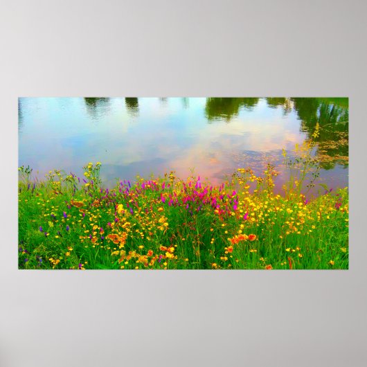 Summer Wildbloemen en Pond Poster (Voorkant)
