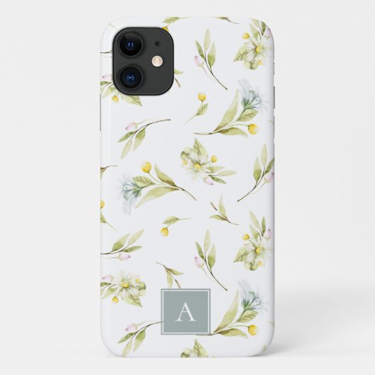 Summer Wilde Waterverf Pattern Monogram Case-Mate iPhone Case (Achterkant)