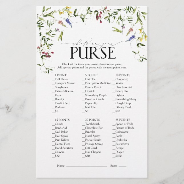 Summer Wilde Waterverf Vrijgezellenfeest Game (Voorkant)