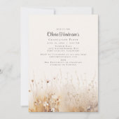 Summer Wildflower Afstuderen Invitation Kaart (Voorkant)