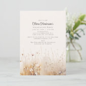 Summer Wildflower Afstuderen Invitation Kaart (Staand voorkant)