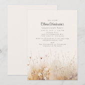 Summer Wildflower Afstuderen Invitation Kaart (Voorkant / Achterkant)