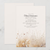 Summer Wildflower Afstuderen Invitation Kaart (Voorkant / Achterkant)