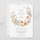 Summer Wildflower All in One Wedding Kaart (Voorkant)