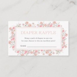 Summer Wildflower Baby Shower Diaper Raffle Informatiekaartje