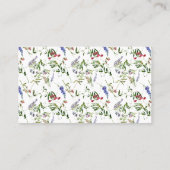 Summer Wildflower Baby shower Diaper Raffle Visitekaartje (Achterkant)