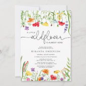 Summer Wildflower Baby shower Invitation Kaart (Voorkant)