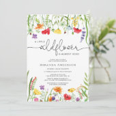 Summer Wildflower Baby shower Invitation Kaart (Staand voorkant)