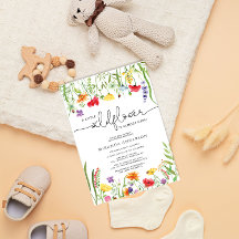 Summer Wildflower Baby shower Invitation