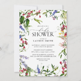 Summer Wildflower Baby shower Kaart