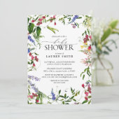 Summer Wildflower Baby shower Kaart (Staand voorkant)