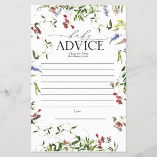 Summer Wildflower Baby shower Ouderadvies Flyer