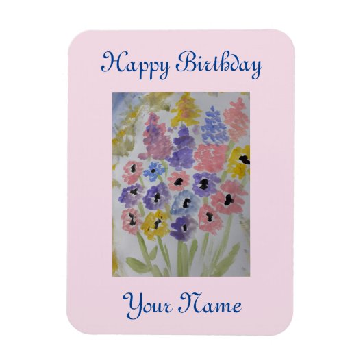 Summer Wildflower Birthday Magneet (Verticaal)