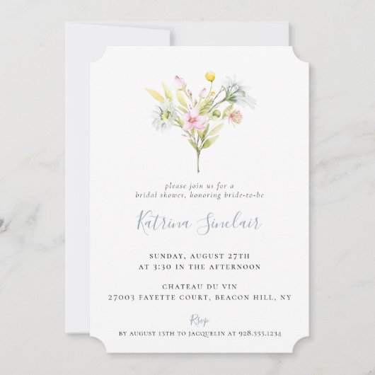 Summer Wildflower Boeket Vrijgezellenfeest Kaart (Voorkant)