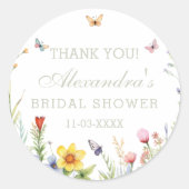Summer Wildflower Boho Vrijgezellenfeest Dank u Ronde Sticker (Voorkant)