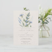 Summer Wildflower Botanical Wedding Kaart (Staand voorkant)