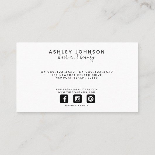 Summer Wildflower Botanicals Script Visitekaartje (Achterkant)