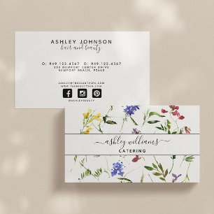 Summer Wildflower Botanicals Script Visitekaartje