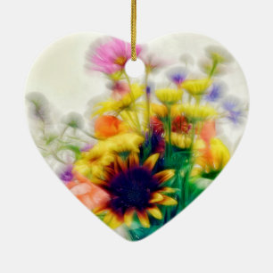 Summer Wildflower Bouquet Keramisch Ornament