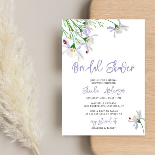 Summer Wildflower Bridal Shower Invitation Kaart
