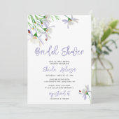 Summer Wildflower Bridal Shower Invitation Kaart (Staand voorkant)