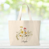 Summer Wildflower Bridesmaid Large Canvas tas