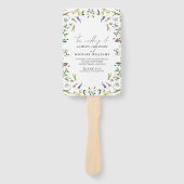 Summer Wildflower Calligraphy Wedding Programme Handwaaier (Voorkant)