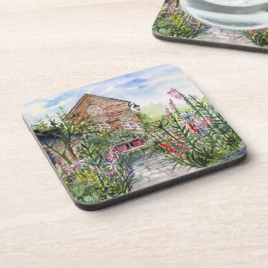 Summer Wildflower English Garden in York Bier Onderzetter (Linkerzijde)