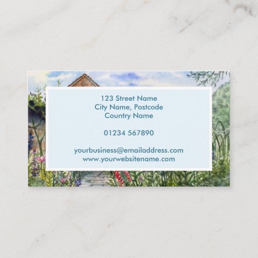 Summer Wildflower English Garden in York Visitekaartje (Achterkant)