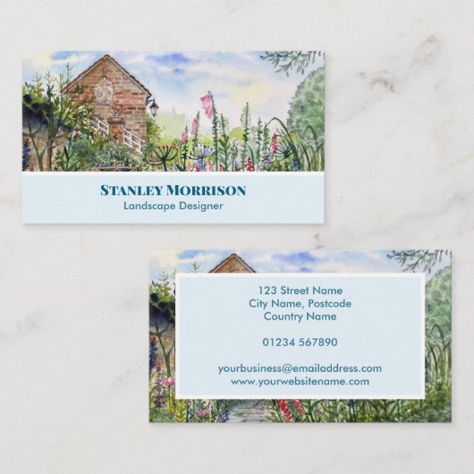 Summer Wildflower English Garden in York Visitekaartje (Voorkant / Achterkant)