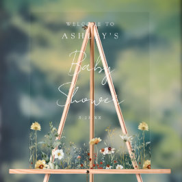 Summer Wildflower Field Baby shower Acryl Bord
