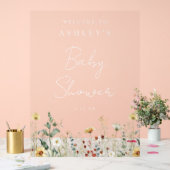Summer Wildflower Field Baby shower Acryl Bord (Huwelijk)