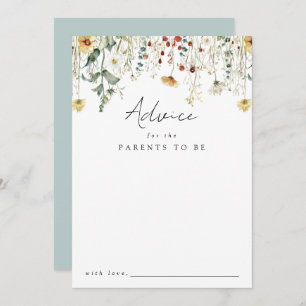 Summer Wildflower Field Baby shower Advieskaart