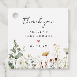 Summer Wildflower Field Baby Shower Bedankjes Labels