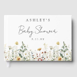 Summer Wildflower Field Baby shower Gastenboek