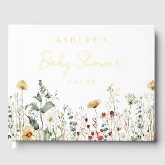Summer Wildflower Field Baby shower Gastenboek (Voorkant)
