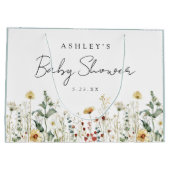 Summer Wildflower Field Baby shower Groot Cadeauzakje (Achterkant)