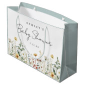 Summer Wildflower Field Baby shower Groot Cadeauzakje (Achterkant Gekanteld)