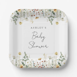 Summer Wildflower Field Baby shower Papieren Bordje