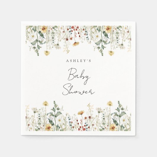 Summer Wildflower Field Baby shower Servet (Voorkant)