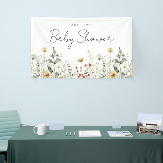 Summer Wildflower Field Baby shower Spandoek (Beurs)