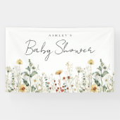 Summer Wildflower Field Baby shower Spandoek (Horizontaal)