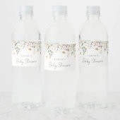 Summer Wildflower Field Baby shower Waterfles Etiket (Flessen)