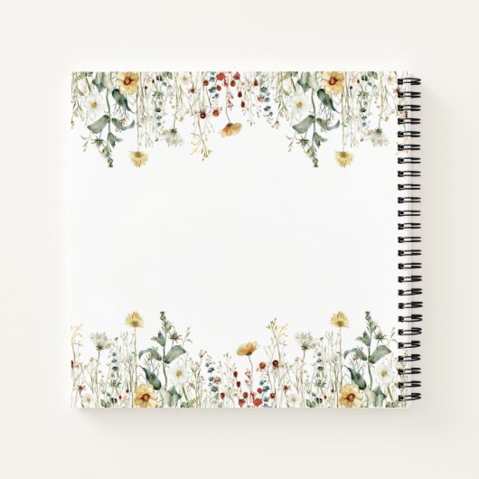 Summer Wildflower Field Bruiloft Gastenboek Notitieboek (Achterkant)