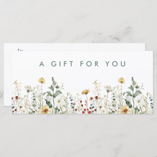 Summer Wildflower Field Cadeaubon (Voorkant / Achterkant)