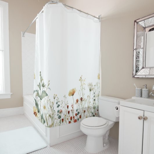 Summer Wildflower Field Douchegordijn (In situ)