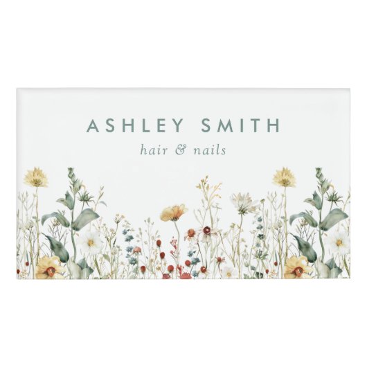 Summer Wildflower Field Naambadge (Voorkant)