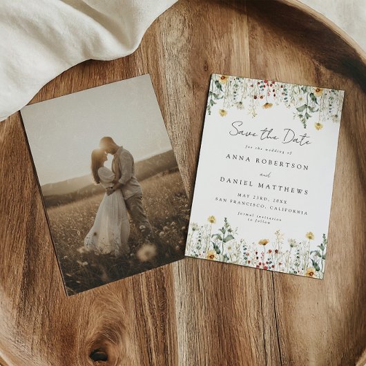 Summer Wildflower Field Photo Save The Date